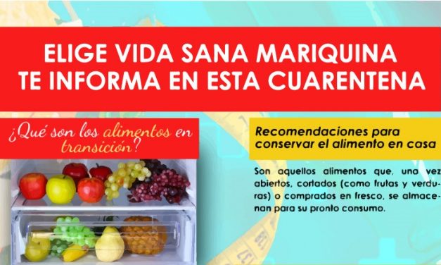 Programa Vida sana del DESAM nos indica cómo mantener nuestros alimentos en tiempos de cuarentena