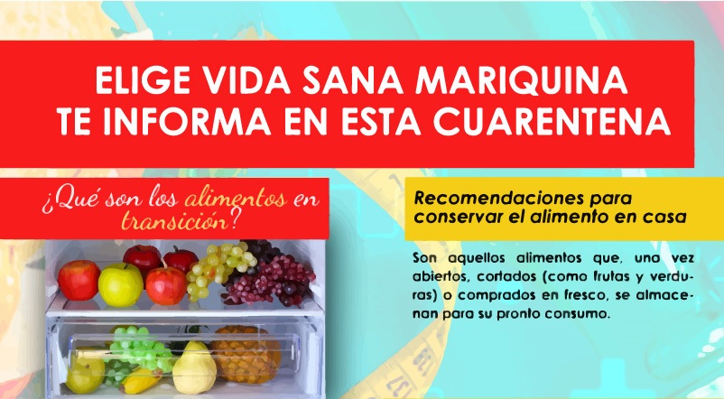 Programa Vida sana del DESAM nos indica cómo mantener nuestros alimentos en tiempos de cuarentena